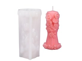 Molde silicona columna con rosas 